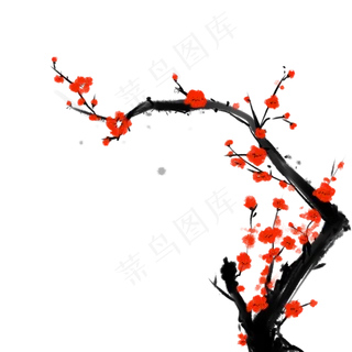 水墨梅花植物