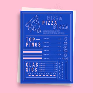 比萨餐厅菜单模板