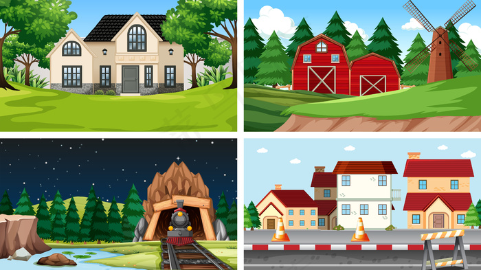 一组不同的背景