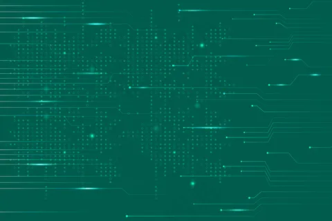 带电路线的绿色数据技术背景矢量