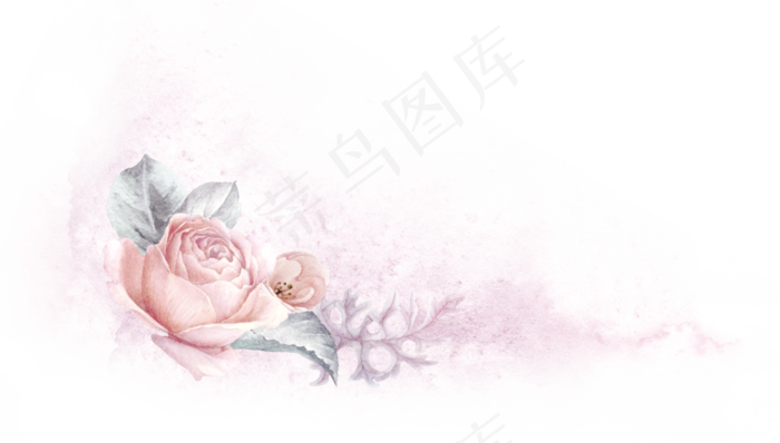 手绘粉色花卉花框设计,免抠元素