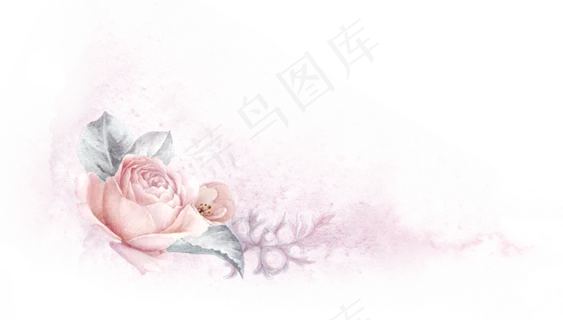 手绘粉色花卉花框设计,免抠元素