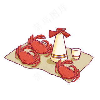 中秋节大闸蟹酒壶