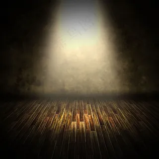 聚光灯照射下黑暗室内的三维渲染 聚光灯照射下黑暗室内的三维渲染