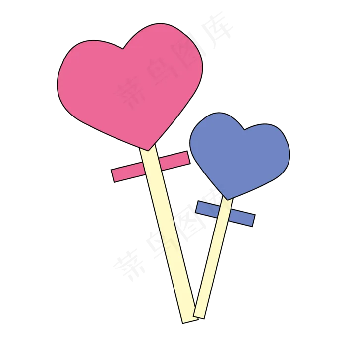 彩色情人节棒棒糖图标(7500*7500px 300 dpi )ai矢量模版下载