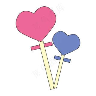 彩色情人节棒棒糖图标