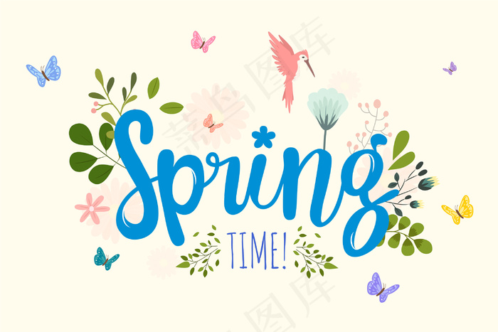 带字母的春季背景