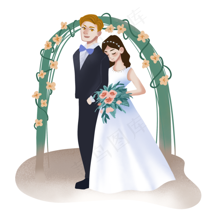 中外婚礼新郎新娘结婚七夕情人