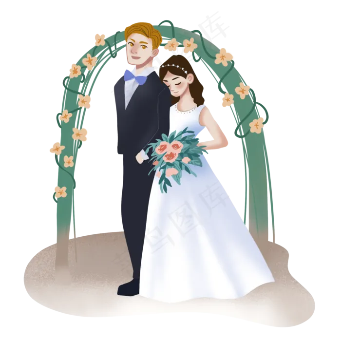 中外婚礼新郎新娘结婚七夕情人(2000X2000(DPI:300))psd模版下载