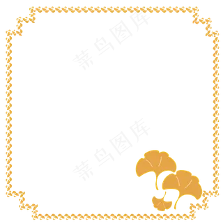 秋天主题银杏叶边框