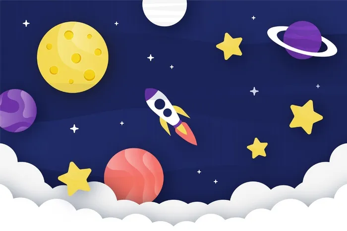 纸风格星系背景eps,ai矢量模版下载