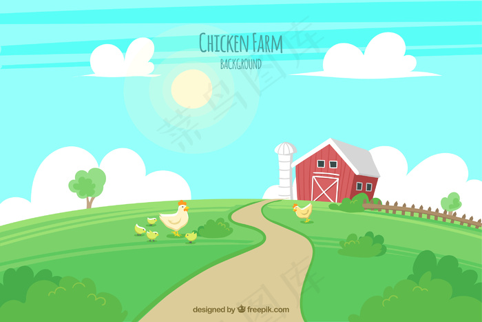 养鸡场背景