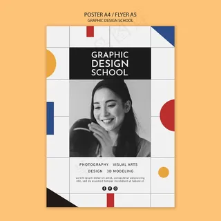 平面设计学校宣传单,DM传单模板