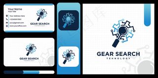 齿轮搜索标志齿轮，齿轮放大镜