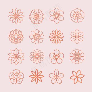 花卉图案和花卉图标