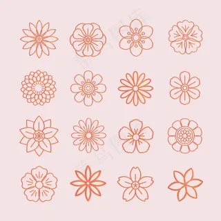 花卉图案和花卉图标