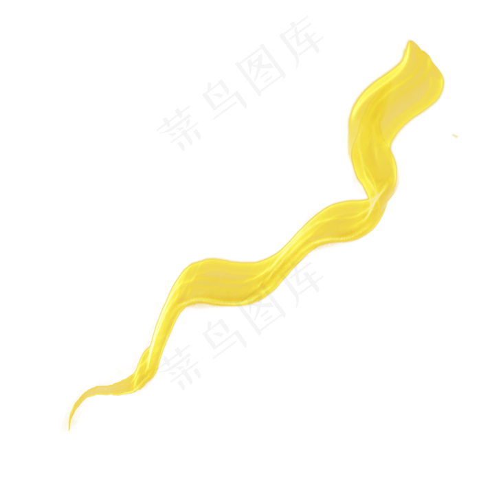 手绘黄色元旦丝带