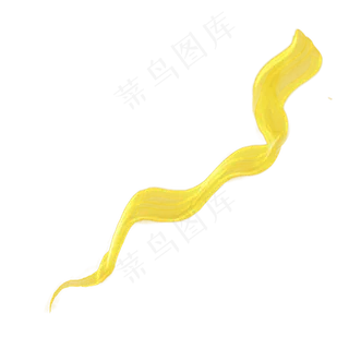 手绘黄色元旦丝带
