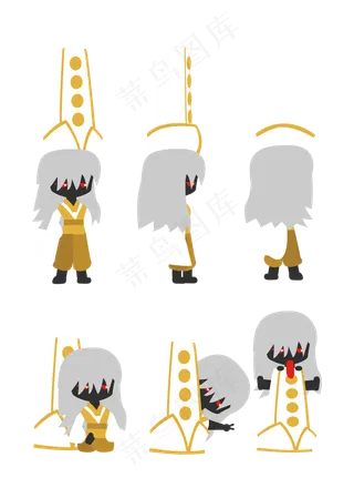 中元节白无常妖魔鬼怪元素