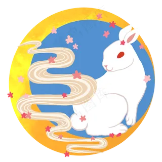 白色中秋玉兔