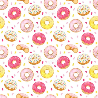 甜甜圈无缝图案