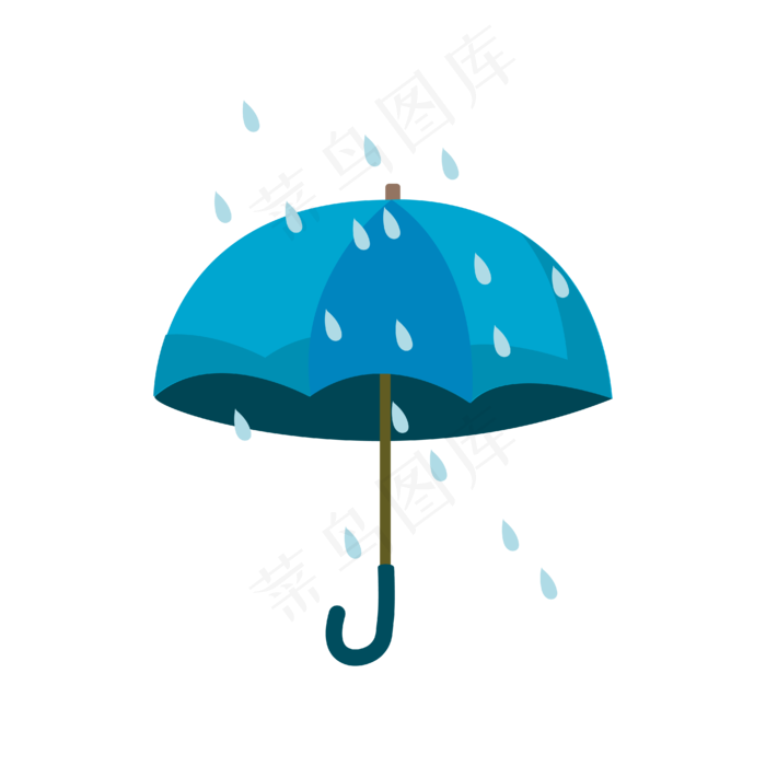 矢量免扣蓝色的雨伞(2000X2000(DPI:300))ai矢量模版下载
