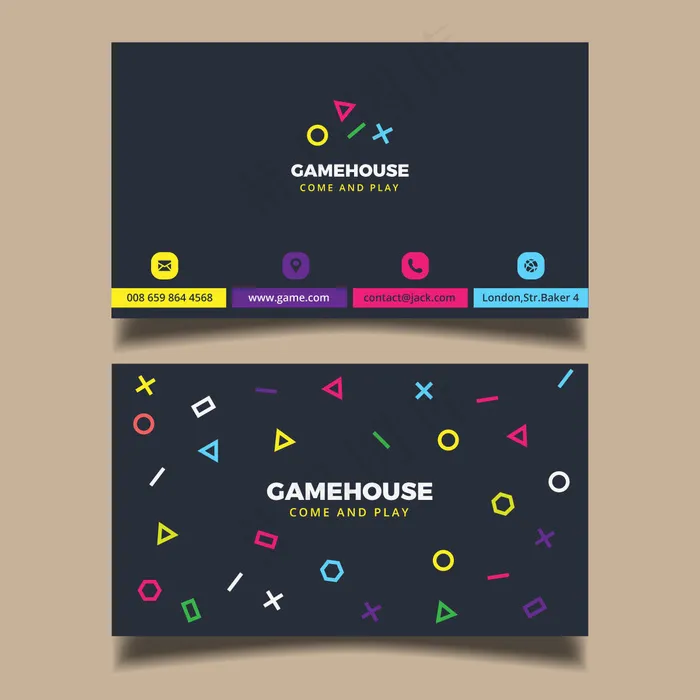 电子游戏业务名片eps,ai矢量模版下载