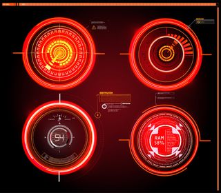 科幻未来派hud仪表板显示虚拟现实技术屏幕。