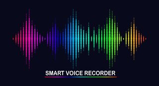 来自均衡器的音频波。彩色频谱中的音乐频率。