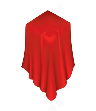 覆盖对象。红绸窗帘套。