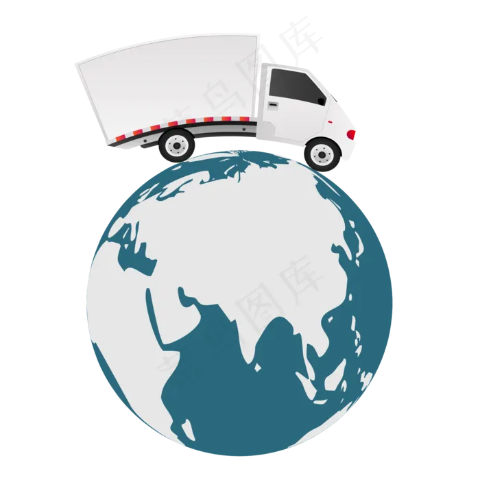 货车环绕地球(2084*2084px 300 dpi )ai矢量模版下载