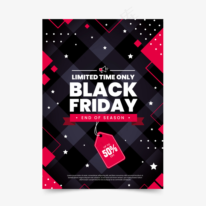 平面设计黑色星期五宣传单,DM传单模板