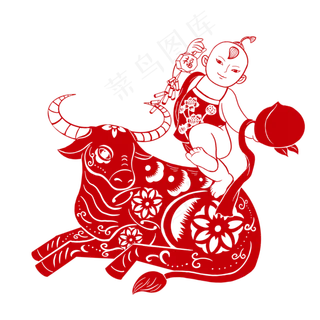 牛年新年年画剪纸