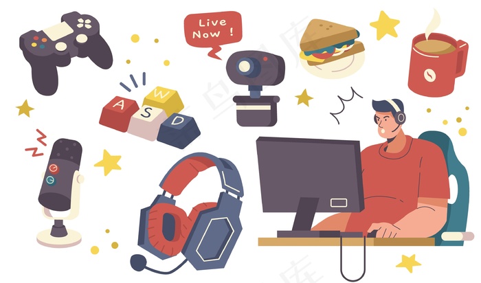 平板游戏流光概念元素