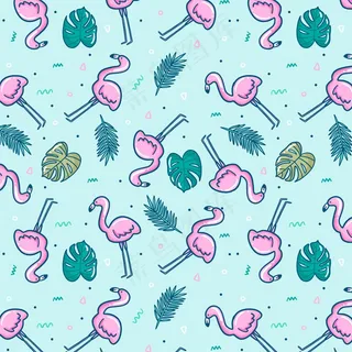 五彩火烈鸟图案