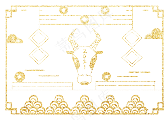 牛年线性底纹(2800X2000(DPI:300))psd模版下载