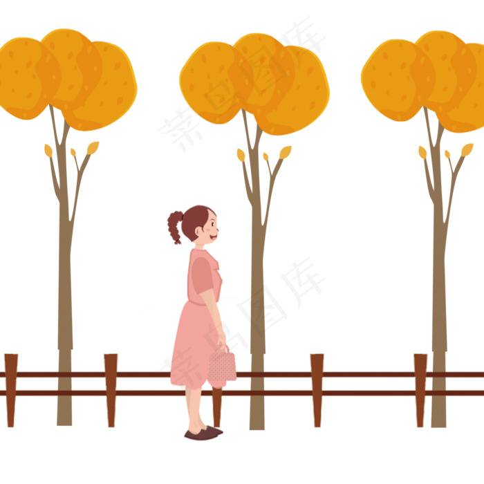 秋季女孩可商用素材(2000X2000(DPI:150))psd模版下载