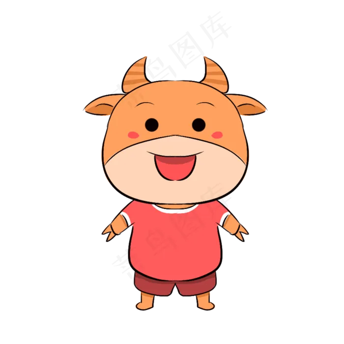 新年可爱小牛(2000X2000(DPI:300))psd模版下载