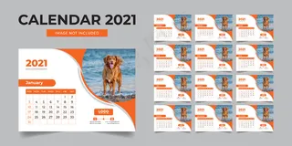 公司办公桌日历设计模板