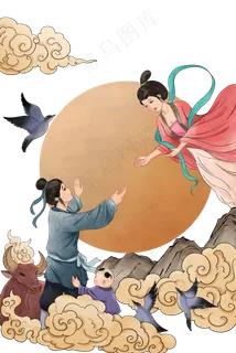 七夕节七夕牛郎织女情侣鹊桥