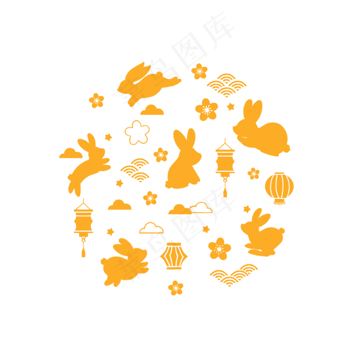 中秋月饼包装底纹元素