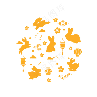 中秋月饼包装底纹元素