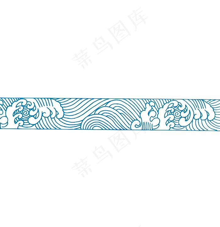 中国风海浪插画边框素材-3