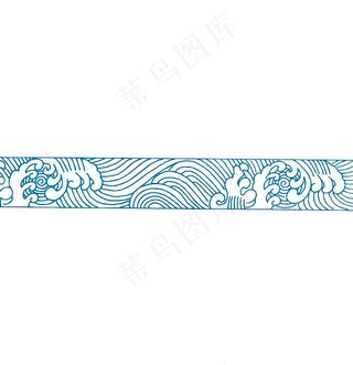 中国风海浪插画边框素材-3