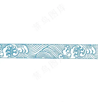 中国风海浪插画边框素材-3
