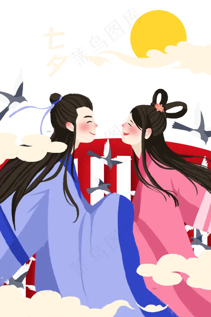 传统节日七夕节(2000X2999(DPI:96))psd模版下载