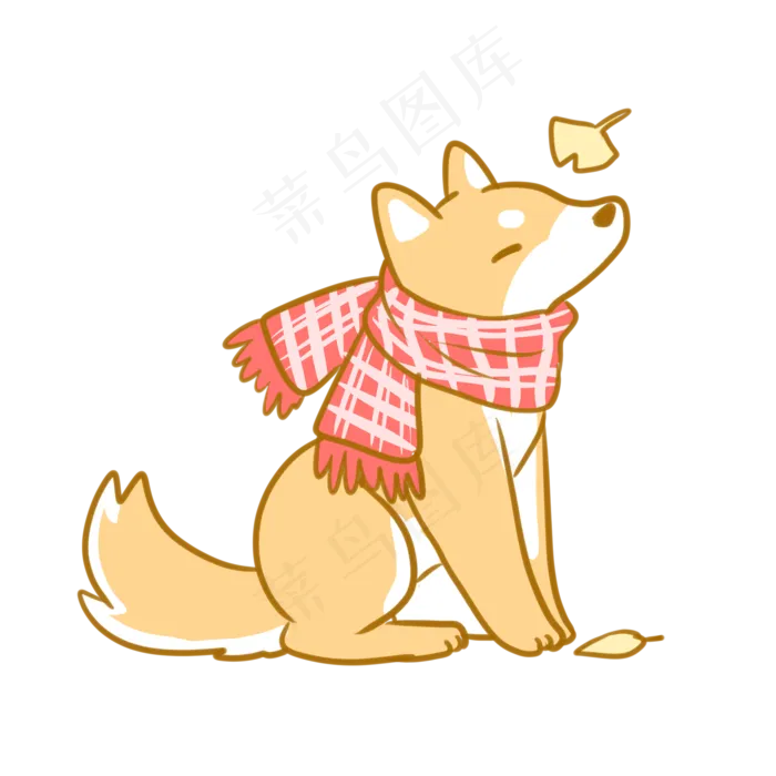 柴犬与银杏叶(2100X2100(DPI:300))psd模版下载