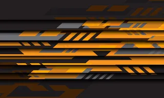 抽象黄灰色几何赛博未来科技设计现代背景。