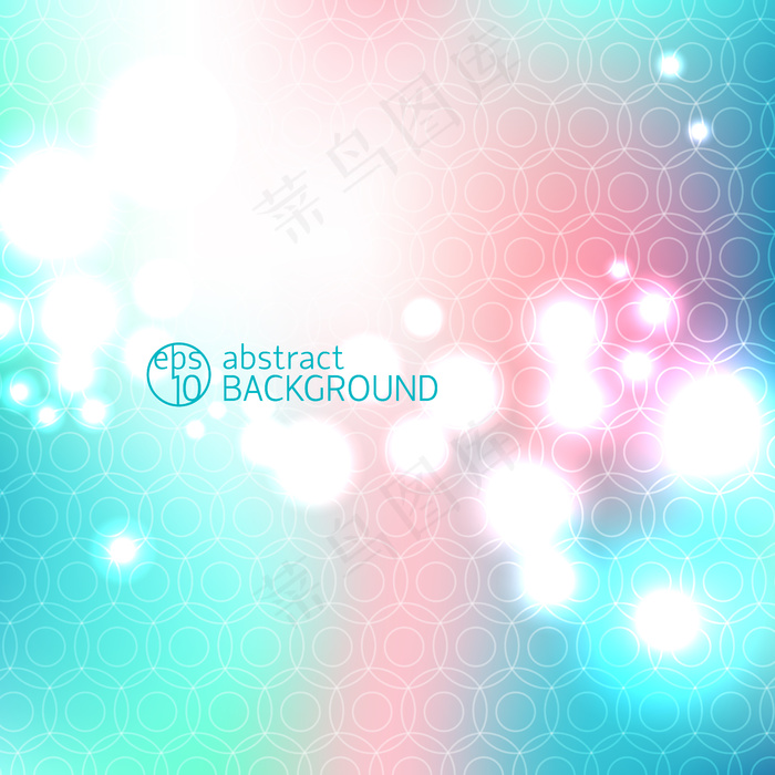 模糊的抽象背景与明亮的多色高调波基点和白色标题