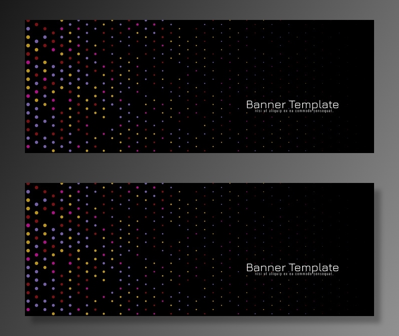 彩色半色调设计深色装饰横幅banner矢量
